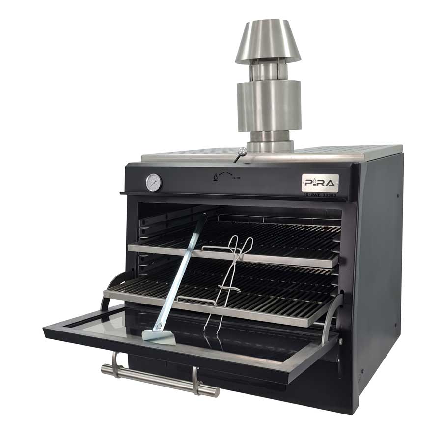 Pira Horno 90 black para carbón y leña 140 comensales - Image 2