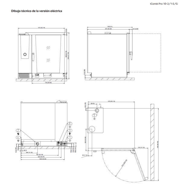 Dibujo 10-2:1 Hornos iCombi Pro Eléctrico CE1ERRA.0001348